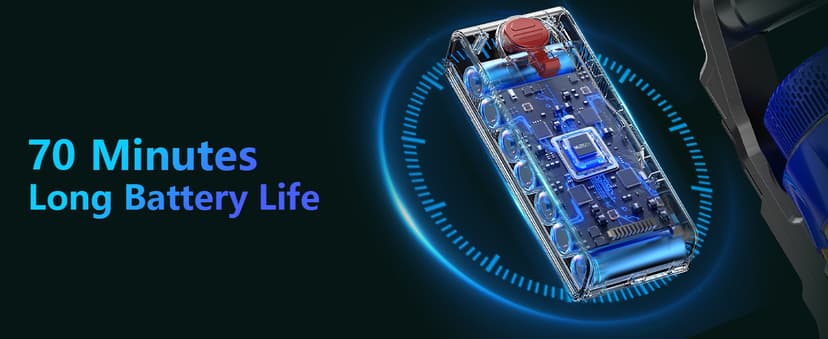 Cordless Vacuum Cleaner, 45Kpa 550W Vacuum Cleaners for Home, Max 70Mins Cordless Stick Vacuum with LED Screen, Dual Handle Anti-Tangle Rechargeable Vacuum for Hard Floors/Pet Hair/Carpet