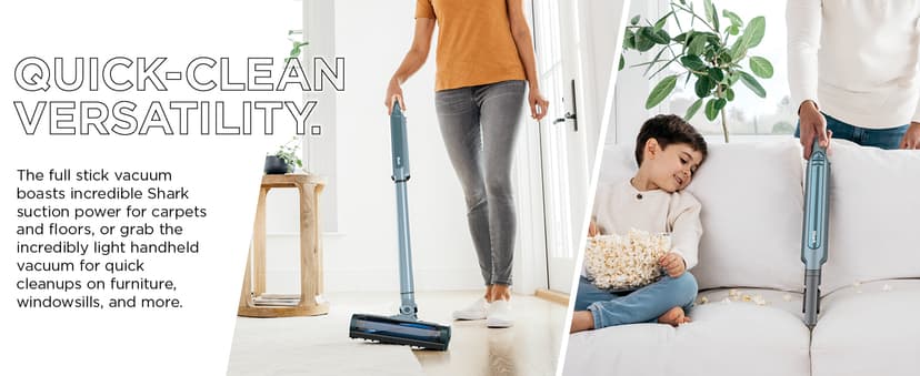 Shark WS642BL WANDVAC System Pet Ultra-Lightweight Powerful Cordless Stick Vacuum with Charging Dock, Blue