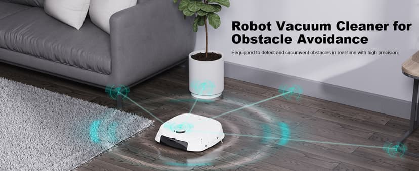 TECBOT M1 Pro Robot Vacuum and Mop - LiDAR Robotic Vacuums Cleaner for Home with Pet Hair, Carpet, Hardwood Floors, Auto Smart Mopping, Self Cleaning, Avoids Obstacles, Voice Control, White