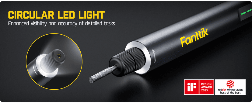 Fanttik F2 Master Mini Cordless Rotary Tool Kit, NeoPulse Motor, 5 Variable Speed, 25000 RPM, Revostor Hub, 35 Accessories, for 3D Printer Sanding, Polishing, Drilling, Carving, DIY Crafts