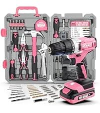 Hi-Spec Cordless Drill Set 50pc 12V Electric Power Driver in a Toolbox Case. Includes Rechargeable Battery, Power Screwdriver Bits, Wood, Metal, and Masonry Drill Bit Set Accessories