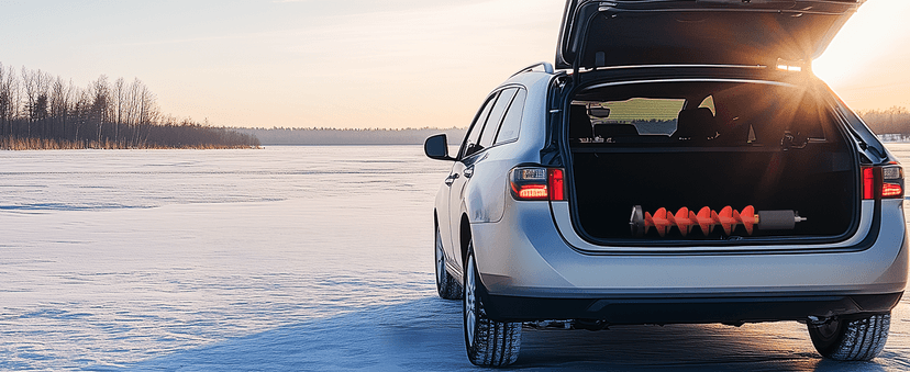 Eyoyo 6-8" Diameter Ice Auger Bit, 1 Set Replacement Blade & Blade Protector with 1/2 Inch Chunk Drill Adapter, Nylon Auger Convenient for Ice Fishing