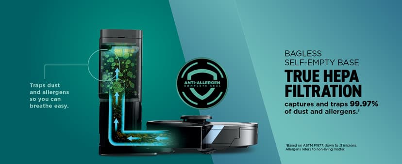 Shark Matrix Plus 2in1 Robot Vacuum & Mop with Sonic Mopping, Matrix Clean, Home Mapping, HEPA Bagless Self Empty Base, CleanEdge, for Pet Hair, Wifi, Black/Silver (RV2610WA)