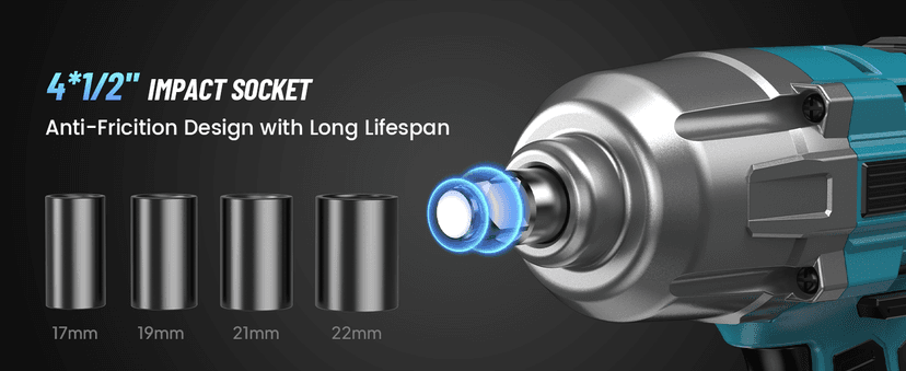 Seesii Electric Impact Wrench Corded, 368Ft-lbs(500N.m) Torque 1/2 inch Impact Gun with 8Amp Cord, 4 Sockets for Car Tire and Home DIY, AC500
