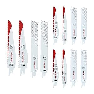 49-22-1129 Replacement for Milwauke Sawzall Reciprocating Saw Blade for Metal Wood PVC Pipe Cutting(Set of 12)