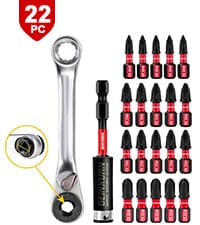 Impact Tough Magnetic Mixed 45Pack Insert Driver Bits, S2 Alloy Steel Screwdriver Power Bits Set with 1Pcs Impact Magnetic Bit Holder
