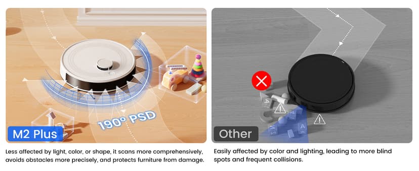 Lefant LiDAR Robot Vacuum and Mop,45-Day Self-Emptying,6000Pa Powerful Suction,Customized Cleaning,Home Mapping,140 Min Runtime,Roller Brush for Carpet,2.4G/5G WiFi/Alexa/APP/iWatch,M2 Plus