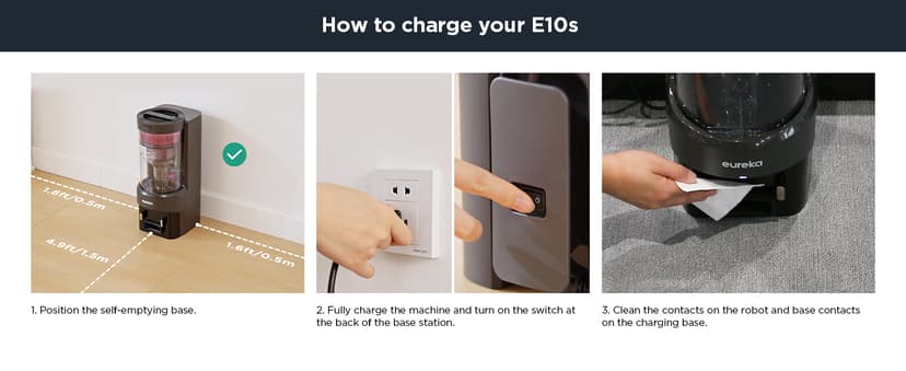 Eureka Robot Vacuum with Bagless Self Emptying Station, 2 in 1 Robotic Vacuum and Mop Combo, 60-Day Capacity, 4000Pa Suction, Auto Lifting Mop, LiDAR Navigation,NER E10s