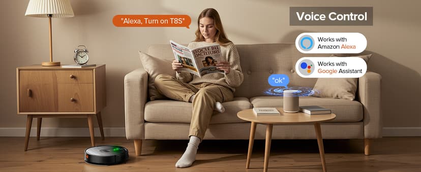 Robot Vacuum and Mop Combo, 2 in 1 Vacuuming & Mopping Robot with Schedule, App/Bluetooth/Voice, 3200Pa Max Suction, Self-Charging Robot Vacuum Cleaner, Slim, Ideal for Pet Hair, Hard Floor, Carpet