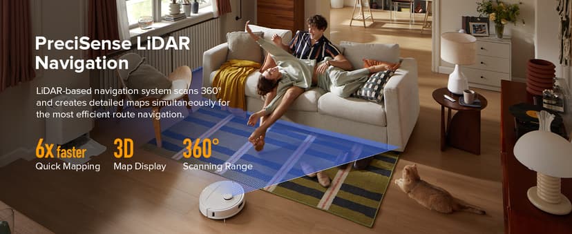 roborock Qrevo Series Robot Vacuum and Mop, 8000Pa Suction, Upgraded from Qrevo S, Anti-Tangle Brush, Smart Obstacle Avoidance, Auto Mop Washing, All-in-One Dock, 200RPM Spinning Mops, White(QV 35A)