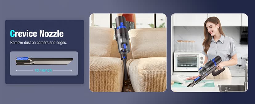 Cordless Vacuum Cleaner, 550W 45KPA 45Min Vacuum Cleaners for Home, Self-Standing Stick Vacuum with Touch Screen, 3 Power Modes, Rechargeable Battery, Handheld Vacuum for Pet Hair/Carpet/Floor