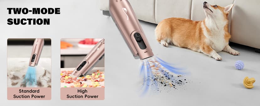 Cordless Handheld Vacuum, Lightweight Portable Hand Vacuum Cleaner with LED Light,Rechargeable Hand Held Vacuum with Charging Dock, Powerful Suction for Office, Home,Car, Rose Gold