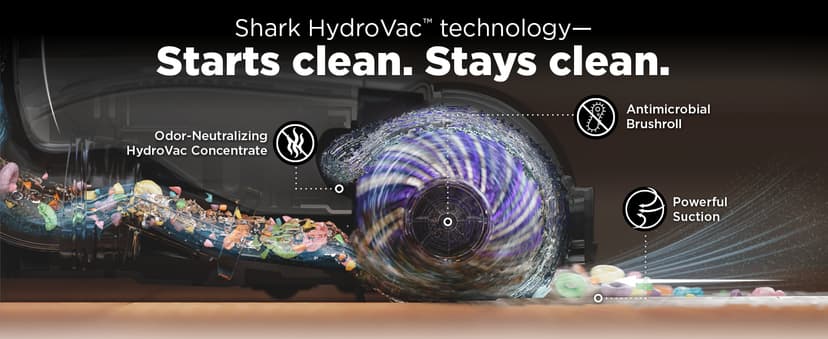 Shark WD201 HydroVac Cordless Pro XL 3-in-1 Vacuum, Mop & Self-Cleaning System with Antimicrobial Brushroll* & Solution for Multi-Surface, Hardwood, Tile, Marble & Area Rugs, Pure Water
