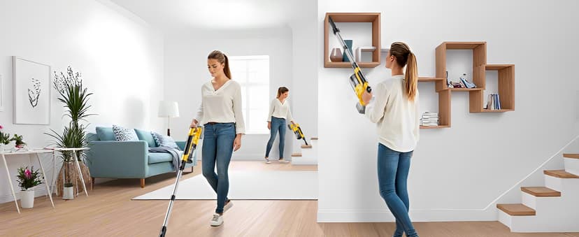 350W Cordless Vacuum Cleaner for Dewalt 20v Battery, 35kPa Brushless Lightweight Stick Vacuum with 3 Mode Suction, 6 in 1 Stick Vacuum Cleaner with HEPA for Floor, Carpet, Car (Battery Not Included)