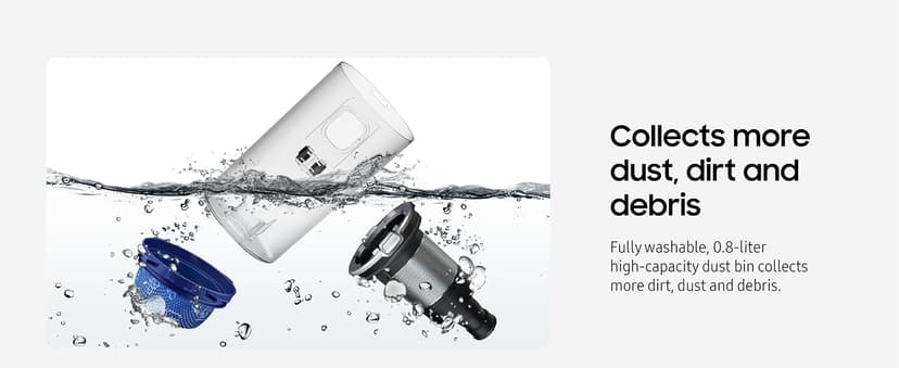 SAMSUNG Jet 75 Pet Cordless Stick Vacuum Cleaner, Lightweight w/ Turbo Brush, Mini Motorized Tool, Removable Battery, Powerful Cleaning for Hardwood Floors, Carpets, Area Rugs, VS20T7512N7/AA, Silver