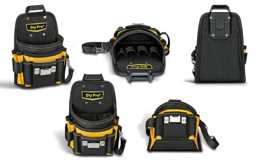 Tool Pouches, Tool Belt Pouch, Electrician Tool Pouch, Quickly Attach & Release Tool Belt Pouch with Clip, Tool Bag Multi-Pocket, Heavy Duty Tool Pouches for Carpenters & Home Improvement