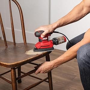 SKIL Corded Multi-Function Detail Sander with Micro-Filter Dust Box 3 Additional Attachments & 12pc Sanding Sheet- SR232301
