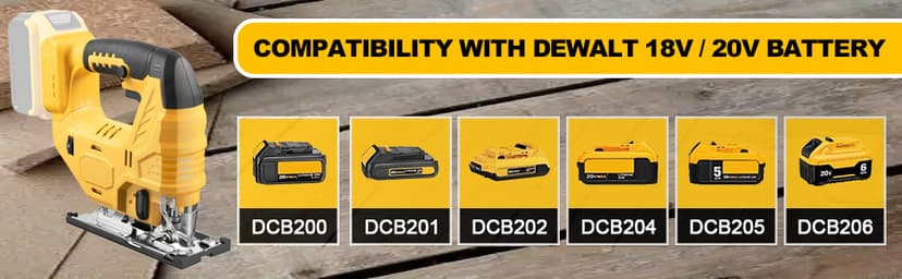 Cordless Jig Saw Compatible with Dewalt 20V Battery, Brushless Jig Saw with 6pcs Blades, 4 Orbital Sets for Wood, Plastic and Metal Cutting (Tool Only, No Battery)