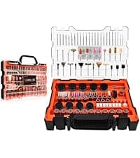GOXAWEE Rotary Tool Kit with MultiPro Keyless Chuck and Flex Shaft -140pcs Accessories Variable Speed Electric Drill Set for Handmade Crafting Projects and DIY Creations