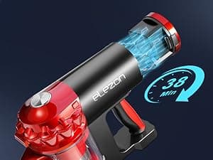elezon A200 Cordless Vacuum Cleaner with 18000Pa Powerful Suction, 38 Min Runtime, 2200mAh Battery, HEPA Filter, Portable Stick Vacuum for Hardwood Floor, Lightweight Handheld for Home, Pet Hair, Car