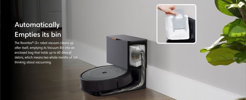 iRobot Roomba i3+ EVO (3554) Robot Vacuum - Self-Empty for Up to 60 Days, Clean by Room with Smart Mapping, Compatible with Alexa, Personalized Cleaning