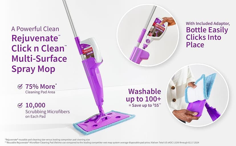 Rejuvenate All Floors Cleaner Refill, 1 Gallon, Breaks Down Dirt and Grime, Cleans and Protects Floors Throughout Your Home, Including Sealed Hardwood, Tile, Vinyl, Laminate and More