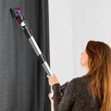 Cordless Vacuum Cleaner, 30Kpa/210W Stick Cordless Vacuum Up to 45 Mins Runtime, 8 in 1 Lightweight Vacuum for Hardwood Floor Carpet Pet Hair (Black-red)