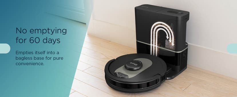 Shark AV2501AE AI Robot Vacuum with XL HEPA Self-Empty Base, Bagless, 60-Day Capacity, LIDAR Navigation, Perfect for Pet Hair, Compatible with Alexa, Wi-Fi Connected, Carpet & Hard Floor, Black