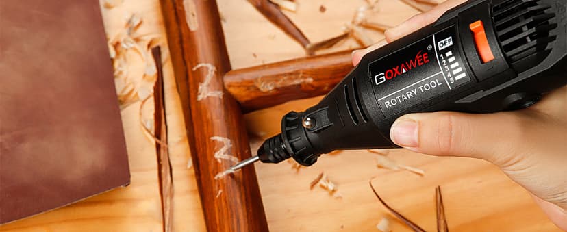 GOXAWEE Rotary Tool Kit with MultiPro Keyless Chuck and Flex Shaft -140pcs Accessories Variable Speed Electric Drill Set for Handmade Crafting Projects and DIY Creations