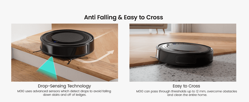 Lefant M310 Robot Vacuum Cleaner, 4500Pa Powerful Suction, PreciSense Obstacle Avoidance, Mini, Quite, 160 Mins Self-Charging Robotic Vacuums, App/Voice/Remote, Ideal for Pet Hair Hard Floors, Black