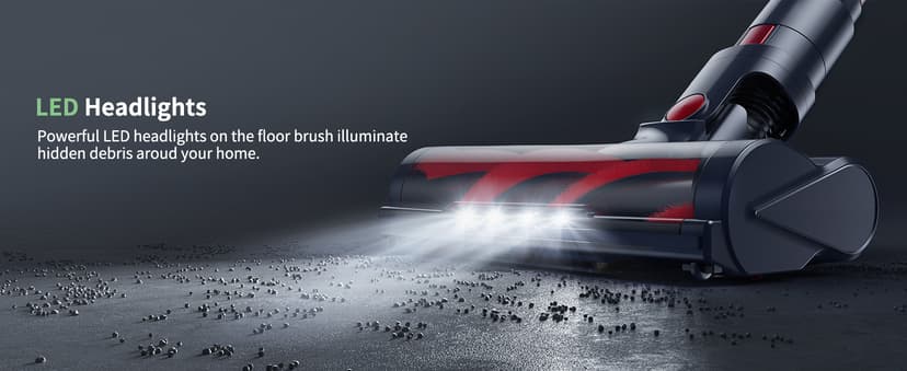 Cordless Vacuum Cleaner, 450W 40Kpa Stick Vacuum with Touch Screen, 55 Mins Runtime Rechargeable Vacuum, Lightweight Powerful Vacuum Cleaner for Home with 1.5L Cup for Pet Hair Carpet Hardwood Floor