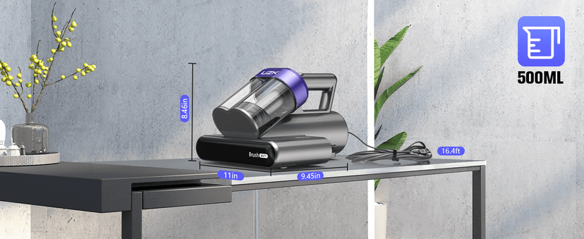 Mattress Vacuum Cleaner,Bed Vacuum Cleaner with UV-C Light,16Kpa,140°F Heat,Ultrasonic,Anion,Handheld Vacuums for Bed,Sofa,Couch,Crib(Corded, Purple)
