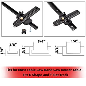 Thin Rip Jig Table Saw Jig Guide for Making Repetitive Narrow Thin Strip Cuts Woodworking Tools Fast Thin Ripping Guide for Table Saw Band Saw Router Table Fits for 3/8" x 3/4" T Slot