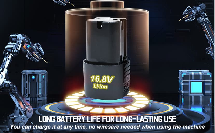 Cordless Brush Angle Grinder Kit, 19500rpm Mini Electric Angle Grinding Tool with 2pcs 16.8V 2000mAh Batteries and 5-Cutting Discs, Grinder Handheld Cutter for Metal Wood