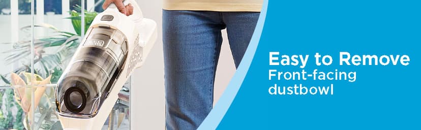 BLACK+DECKER POWERSERIES+ 16V MAX Cordless Stick Vacuum with LED Floor Lights, Lightweight, Multi-Surface, White (BHFEA420J)