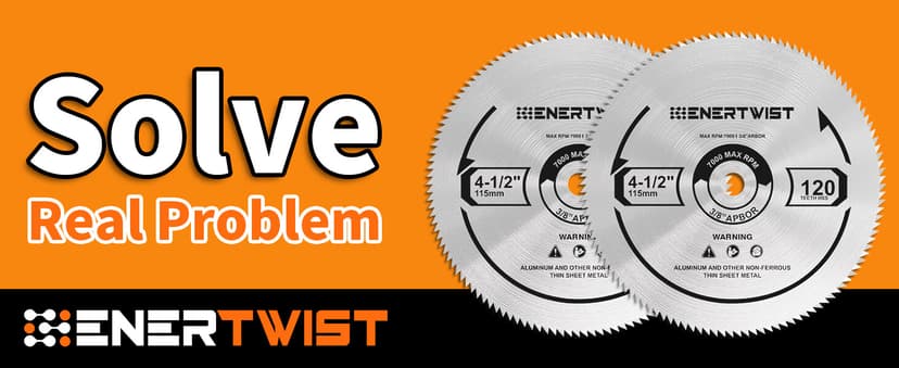 ENERTWIST 4-1/2 Inch 120T Circular Saw Blade 3/8 Inch (9.5mm) Arbor, Pack of 2-Pieces for Plywood, OSB, Paneling and Vinyl Siding Fast and Smooth Cutting Saw Blade