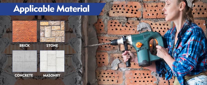 WORKPRO 17-Piece SDS-Plus Rotary Hammer Drill Bits and Chisel Set, Carbide-Tipped Masonry Drill Bits and Chisels for Concrete, Stone, Brick, with Storage Case