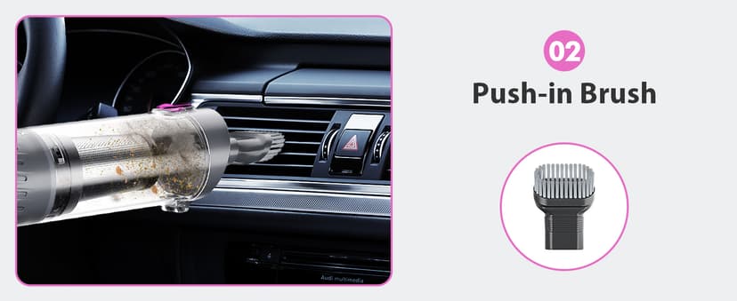 Handheld Vacuum Cordless 25000Pa Car Vacuum 3-in-1 Handheld Vacuum, Includes Smart Display and Charging Base Hand Vac Cordless Rechargeable One-Touch Empty for Home/Pet/Car (Violet)