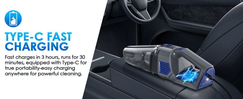 Handheld Vacuum Cordless, 15000PA Strong Suction Hand Held Car Vacuum Cleaner Rechargeable, Portable Hand Vacuum with Multi-Nozzles & Washable Filter for Home Office, Car, Pets