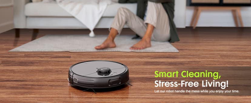 Robot Vacuum and Mop, V5 Self-Emptying 8500Pa Suction, Pet Hair Tangle Cutter™, 75-Day Capacity, Cat Laser, All-in-One Station, Robotic Vacuum Cleaner for Pet Hair, Hard Floors, Tile, Carpet