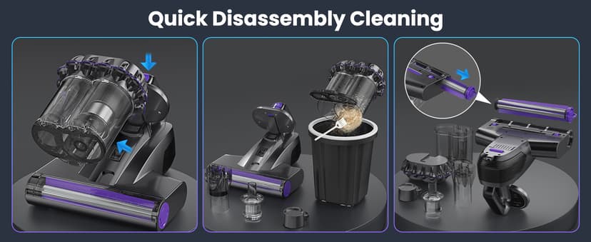 Mattress Vacuum Cleaner, 16Kpa Bed Vacuum Vleaner 253.7nm UV-C Light, 145°F Heat, HEPA Filter & Ultrasonic, Versatile Handheld Vacuums for Bed, Sofa, Couch, Crib (Corded,600W)