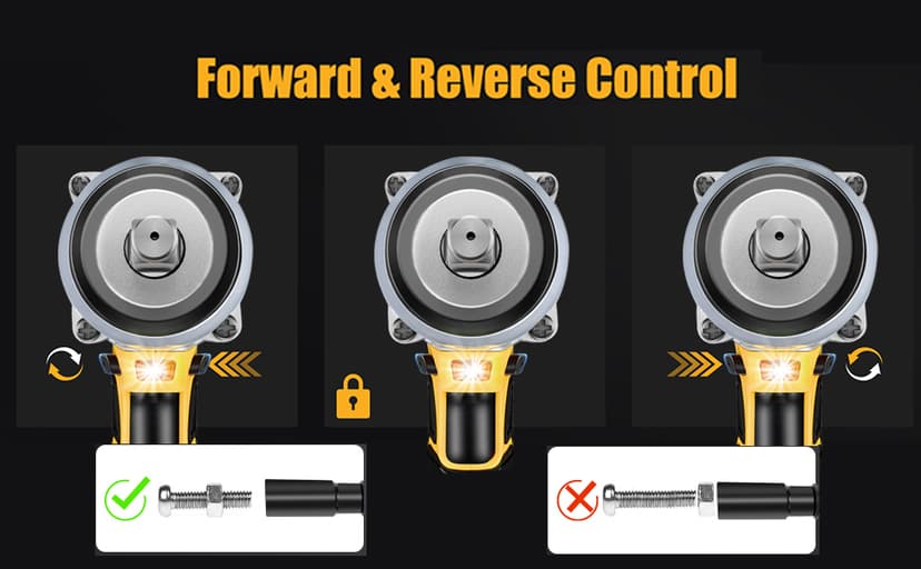 1/2 inch Cordless Impact Wrench,650Ft-lbs (800N.m) Brushless Power Impact Driver,3000RPM High Torque Impact Gun,2x 4.0 Battery, 5 Sockets,8 Drill,6 Screws for Home Car Tires Truck Mower