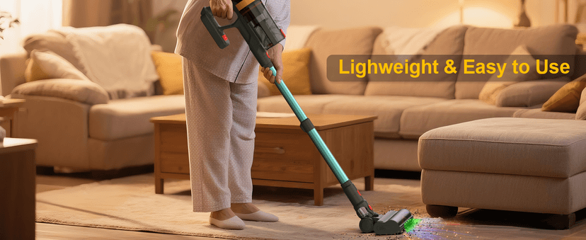 Cordless Vacuum Cleaner,550W/45KP/60Mins Stick Vacuum Cordless Rechargeable for Home/CarPet/Pet Hair/Floor-3 Suction Modes,Smart Screen&Headlight,Self-Standing,Removable Battery,Lighweight,Anti-Tangle