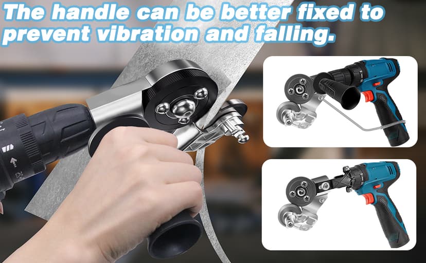 CZS Sheet Metal Cutter Drill Attachment, Electric Drill Shears Attachment Cutter Nibbler, Metal Nibbler Drill Attachment for Cutting Iron, White Sheet, Steel, Copper, Aluminum