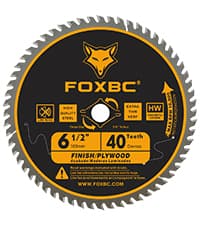 FOXBC 6-1/2 inch Circular Saw Blade 40T 60T Combo Pack, Ultra Fine Finish for Wood Cutting, Thin-Kerf with 5/8" Arbor