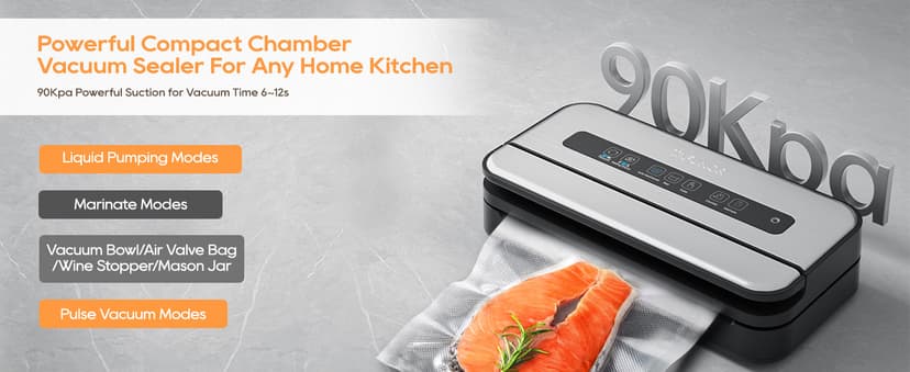 2025 Updated Stylish design Precision Vacuum Sealer Machine Pro for Food Saver, Concealed Handle 90Kpa Vacuum Sealers for Sous Vide,Liquid Food/Build with Cutter/Large Bag Storage/2 Bag Rolls