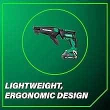 Metabo HPT 18V MultiVolt Cordless Drywall Screw Gun Kit, High-Speed Power Screwdriver with Collated Screw Magazine, 2.0Ah Lithium-Ion Battery and Charger, Lightweight Ergonomic Design, W18DAQB