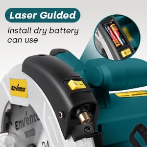 Enventor 7-1/4-Inch Circular Saw, 10A Pure Copper Motor Electric Circular Saws with Laser Guide, 2 Blade Saws (40T/24T), Adjust Cutting Angle from 0° to 90°, Single Handed Bevel, 5800RPM, Blue