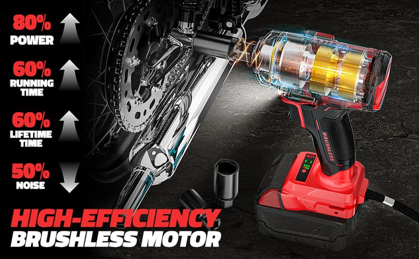 Cordless Impact Wrench Compatible with Milwaukee 18v Battery: 250Ft-lbs(340N.m) 3/8" Brushless Electric Impact Gun, 2400RPM High Torque Impact Driver, Power Impact Wrench, Bare Tool