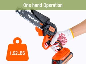 Mini Chainsaw 6 Inch Cordless, Super Handheld Chainsaw with 2x Big Batteries, Electric Mini Chain saw Battery Powered, Small Hand saws for Tree Wood - Garden Yard Time Saving Tool